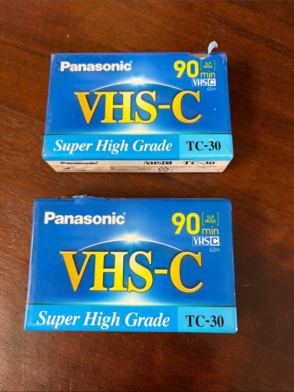 Panasonic VHS-C Super High Grade Tape TC-30 90 Minutes Factory Sealed - Lof of 2